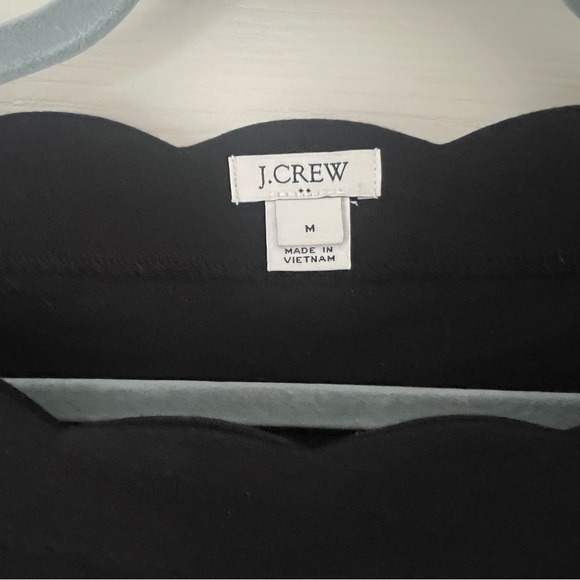 J. Crew Women's Black Long Sleeve Scallop Top - Picture 3 of 4